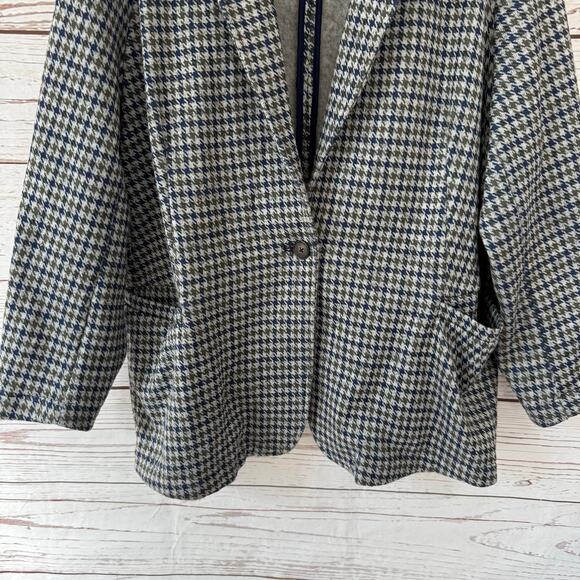 Lands' End Women's Houndstooth Fleece Blazer Jacket Size 2X - Picture 3 of 16